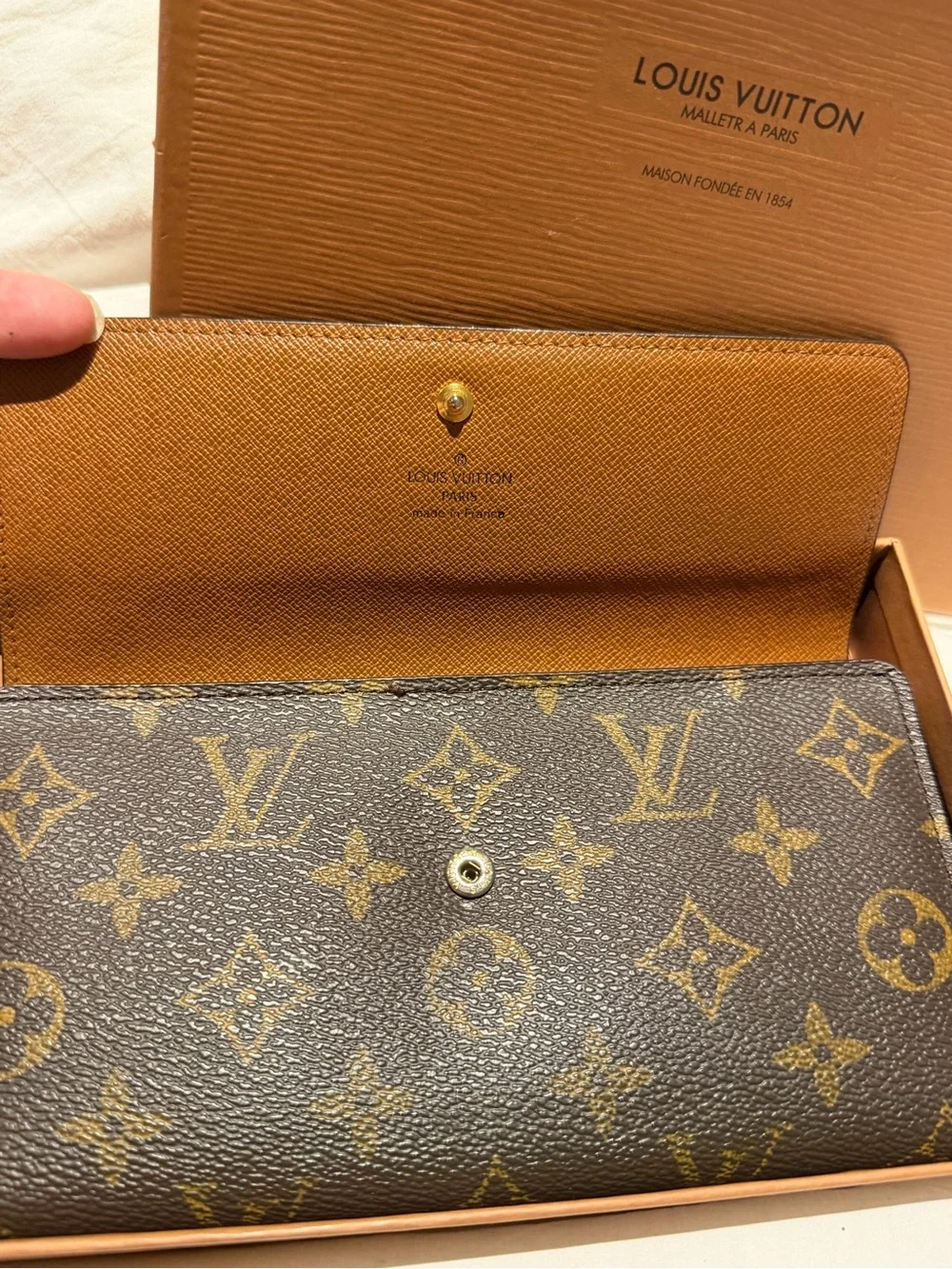 Louis Vuitton Monogram Canvas Wallet in Brown and Gold